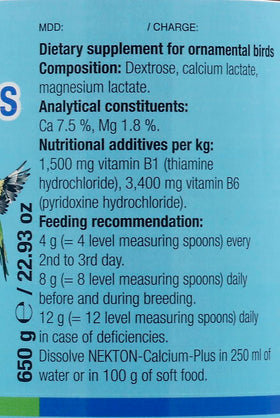 Nekton Calcium Plus 140g, zoom sur le contenu en poudre blanche