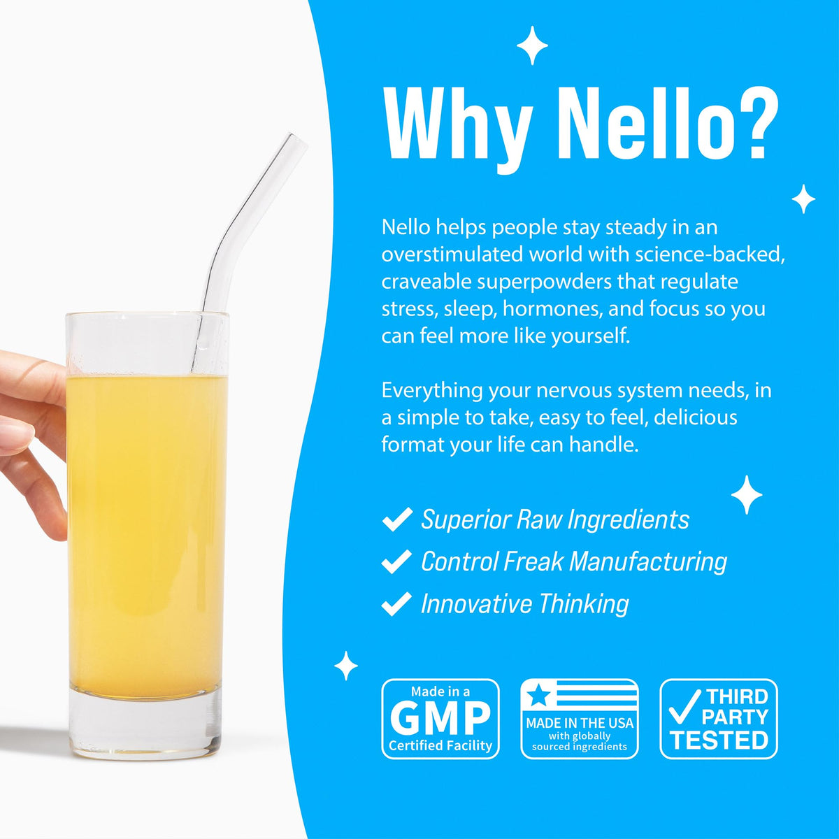 Nello Supercalm boîte ouverte avec sachets visibles