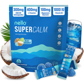 Nello Supercalm Mélange à Boire 20 Sachets Saveur Coco Bleu - Vue de face