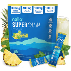 Nello Supercalm Mélange de Boisson en Poudre Ananas Menthe, boîte vue de face