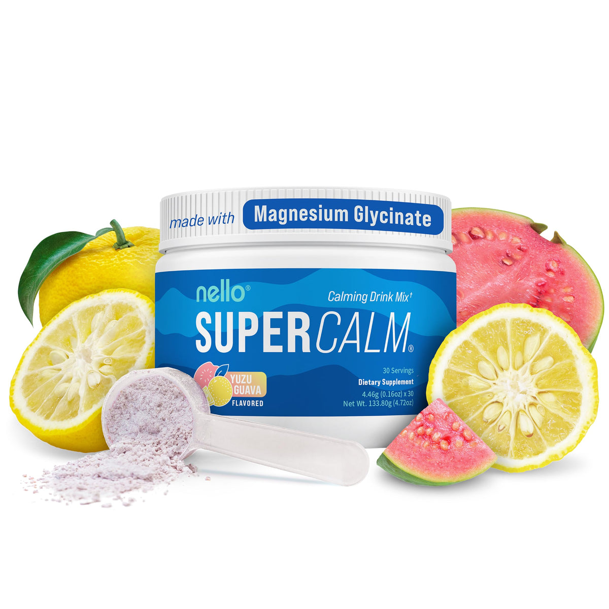 Nello Supercalm Mélange de Boisson Poudrée Yuzu Guava - vue avant
