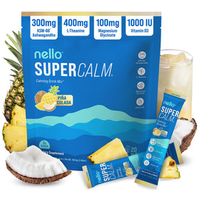 Nello Supercalm Pina Colada mélange de boisson en poudre vue de face