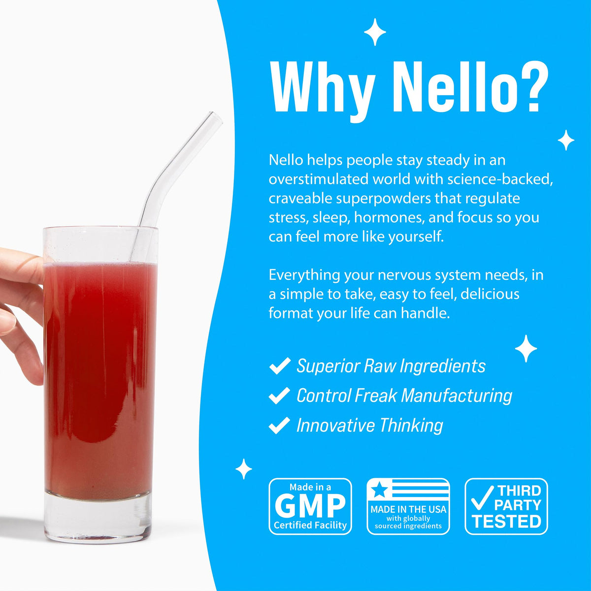 Nello Supercalm Poudre à Boire étiquette nutritionnelle