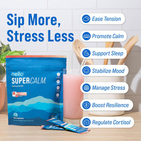 Nello Supercalm Poudre à Boire Fraises & Crème vue de côté