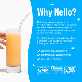 Nello Supercalm Poudre à Boire Orange préparation d'une boisson