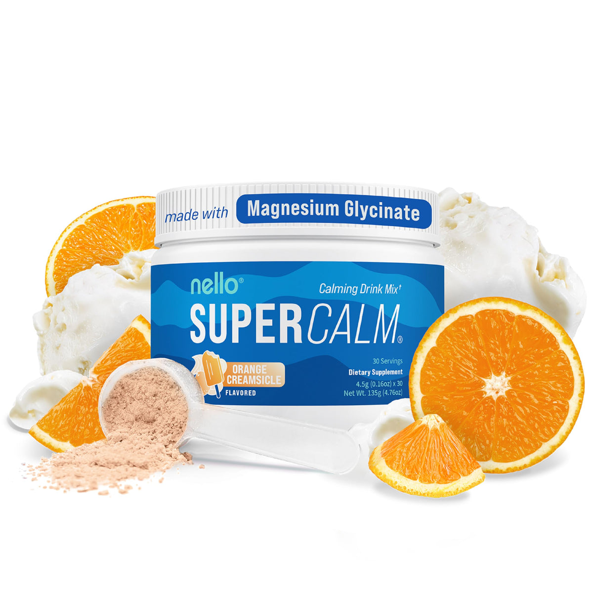 Nello Supercalm Poudre à Boire Pot Orange Crème vue de face