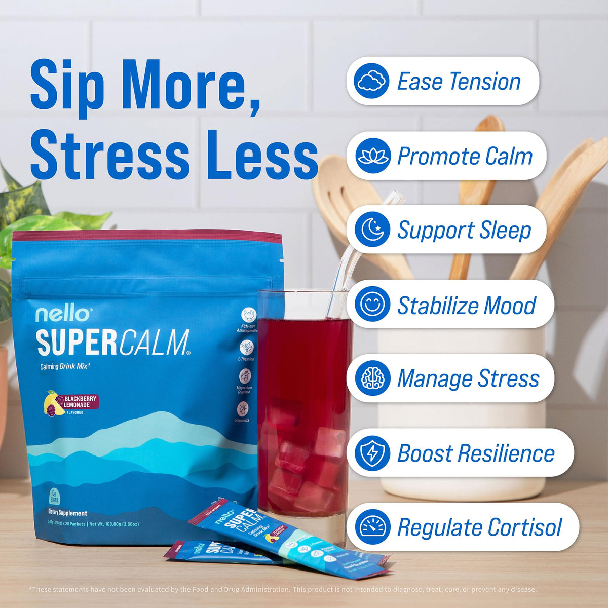 Nello Supercalm poudre à mélanger avec eau, sachet ouvert