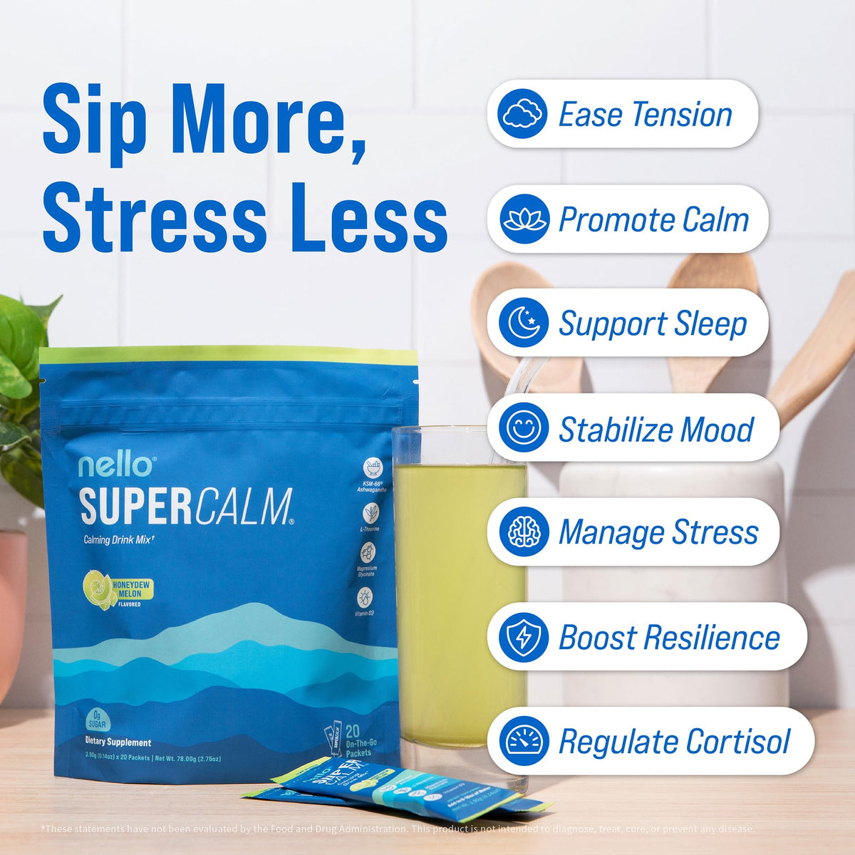 Nello Supercalm Poudre Boisson mélange en poudre