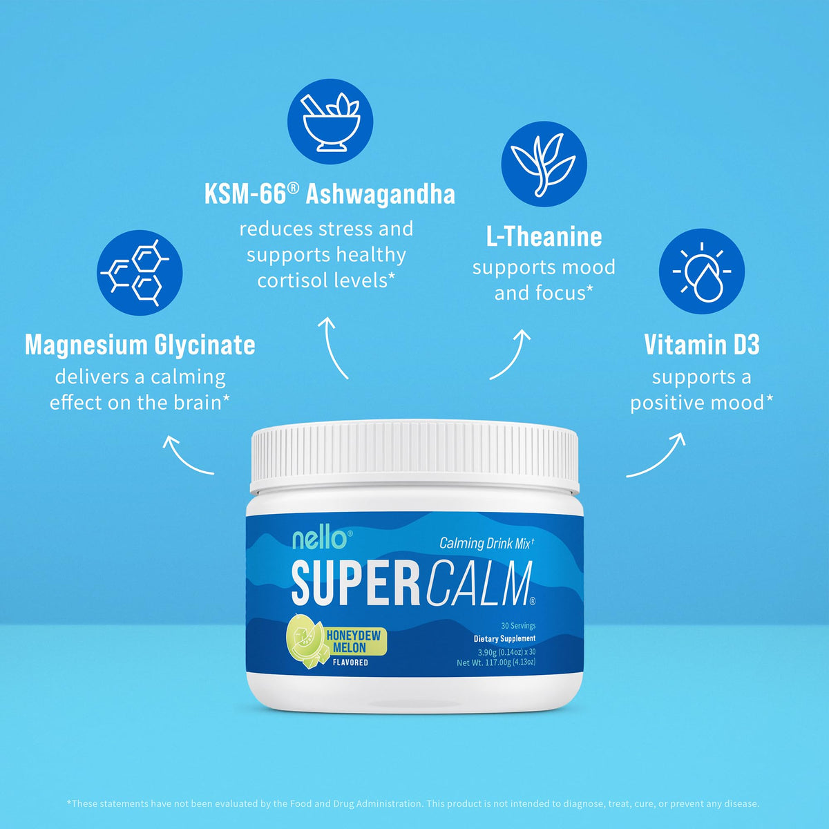 Nello Supercalm Poudre Boisson Melon Miel dosette