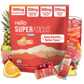 Nello Superfocus mélange nootropique en poudre sachet fruit punch
