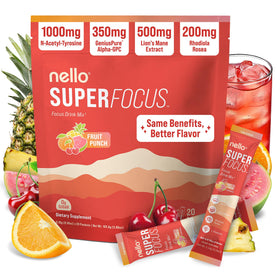 Nello Superfocus sachets de mélange nootropique, vue de face