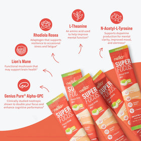 Nello Superfocus sachets sur une table