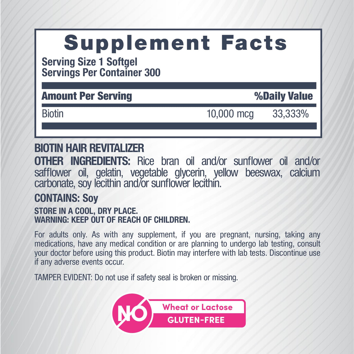 NeoCell Biotin Hair Revitalizer 300 Softgels arrière