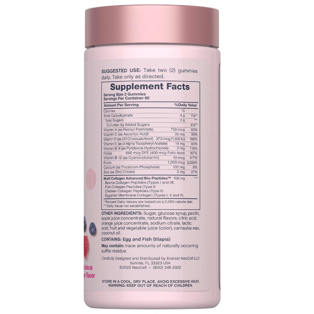 NeoCell Gummies Multivitamines Femmes 120 Gummies côté