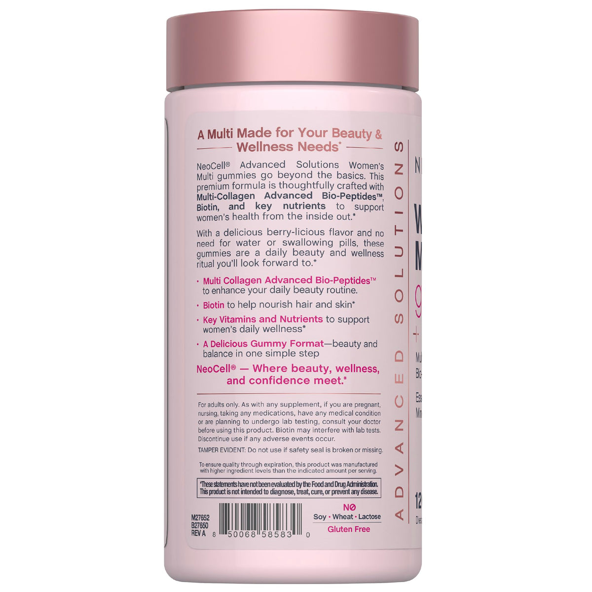 NeoCell Gummies Multivitamines Femmes 120 Gummies vue arrière