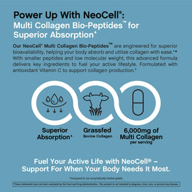 NeoCell Multi Collagen Peptides avec un verre d'eau