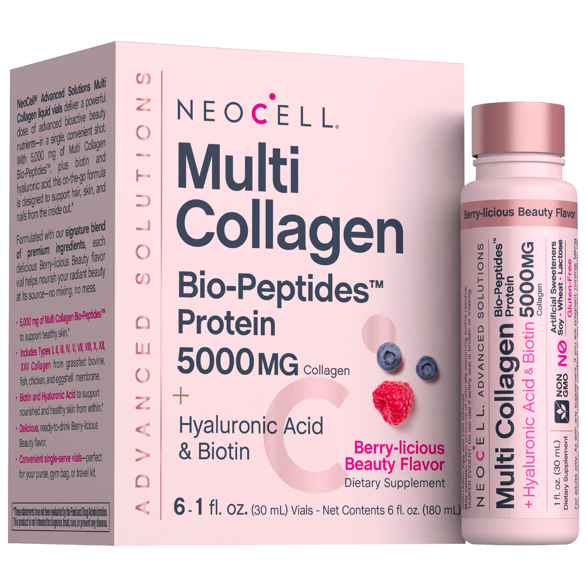 NeoCell Multi Collagen Peptides Liquide 6 ampoules vues avant