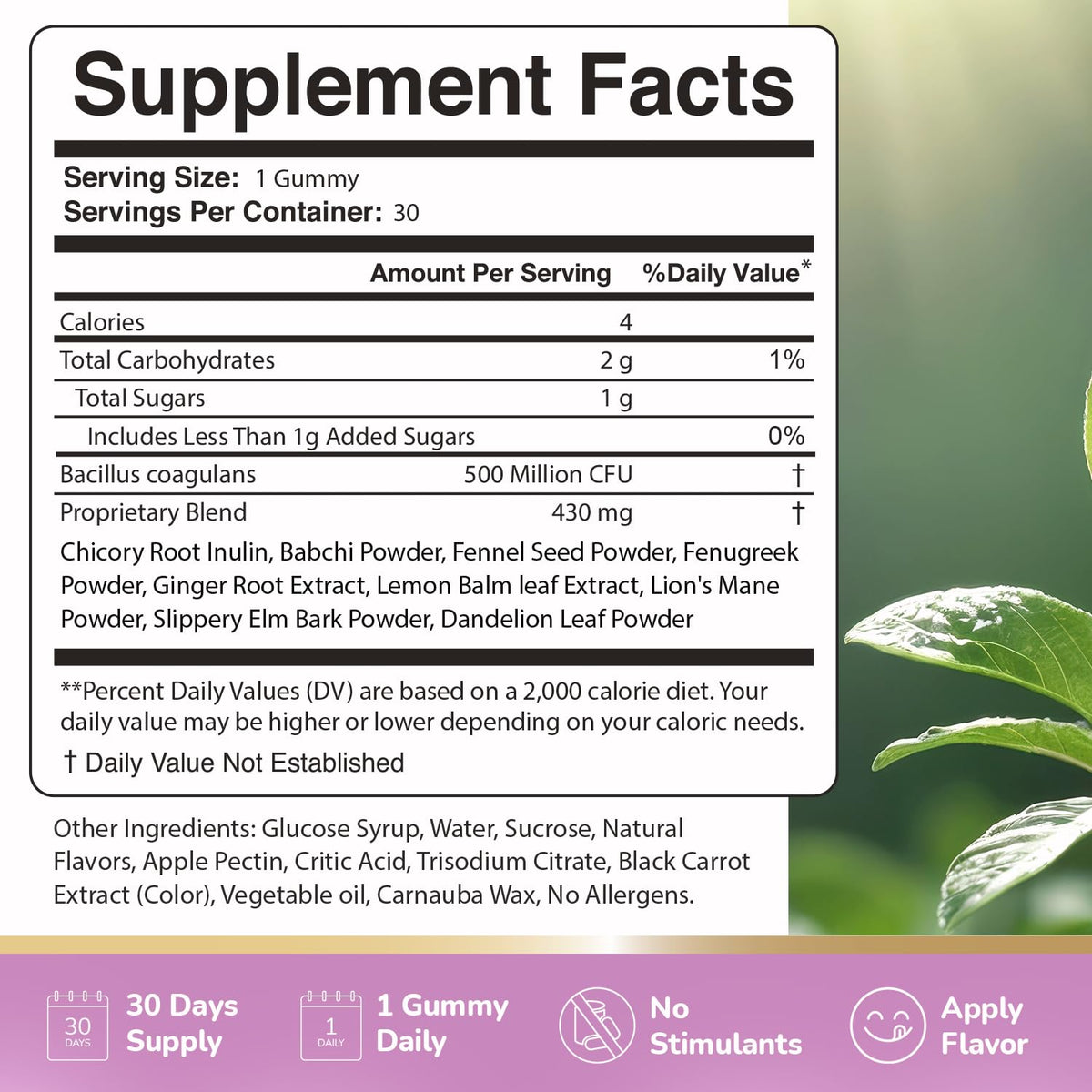 Neotonics Gummies sur une table avec des ingrédients naturels