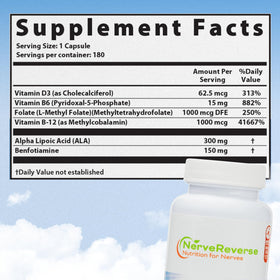 NERVEREVERSE Acide Alpha-Lipoïque 600mg étiquette et ingrédients