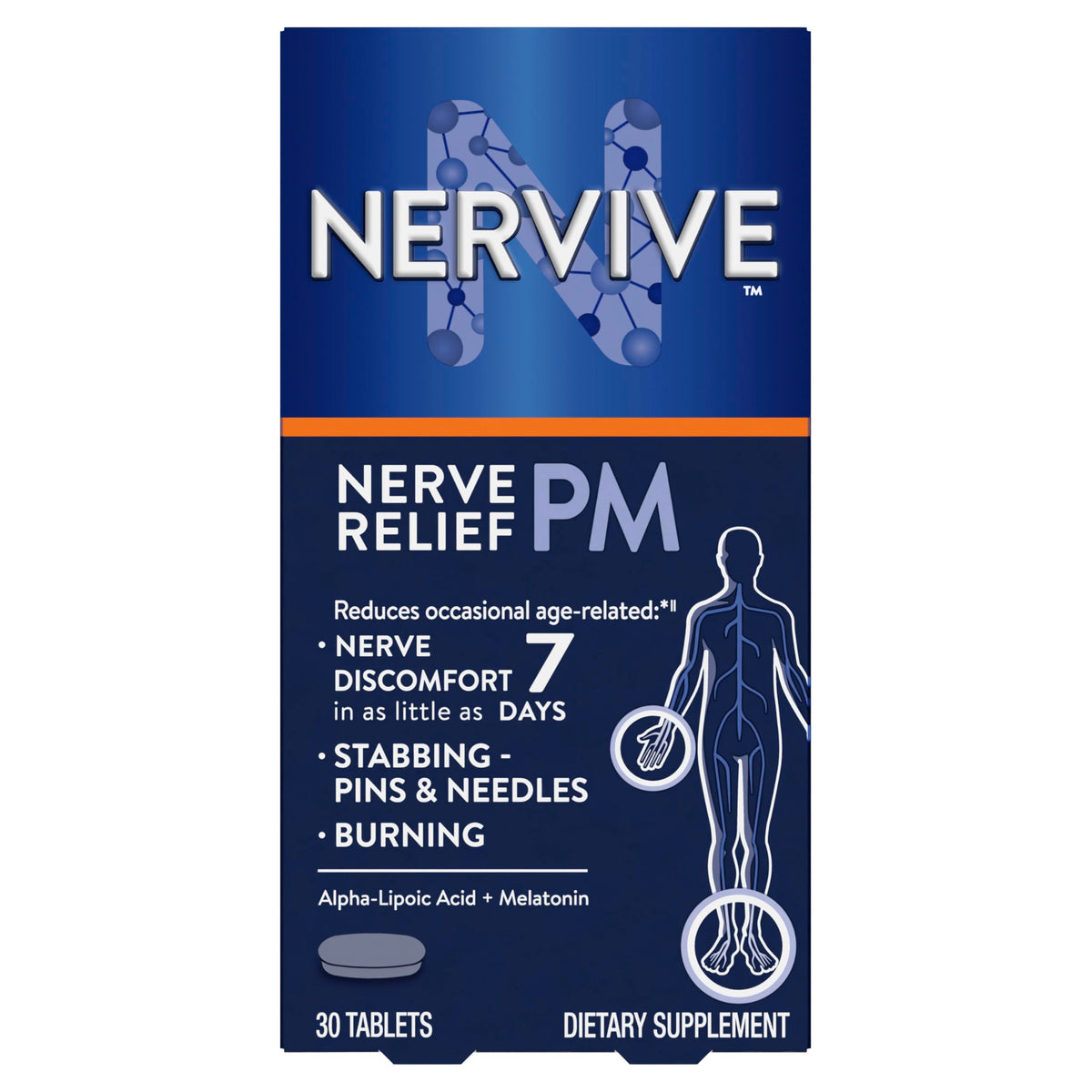 Nervive Nerve Relief PM boîte de 30 comprimés vue avant