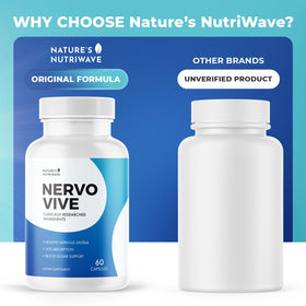 Nervovive capsules en gros plan sur un fond blanc