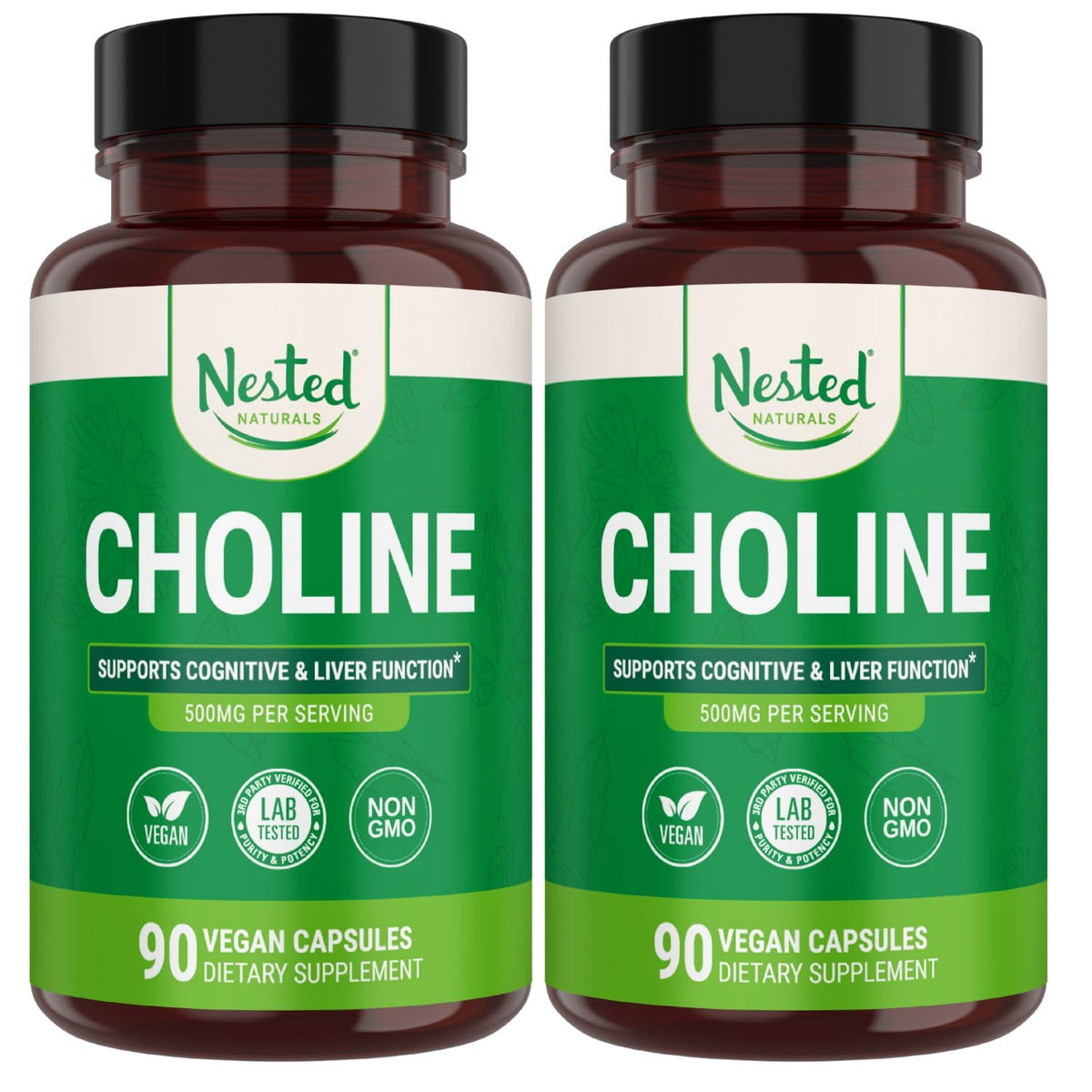 Nested Naturals Choline Bitartrate 500mg bouteille avant vue