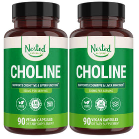 Nested Naturals Choline Bitartrate 500mg bouteille avant vue