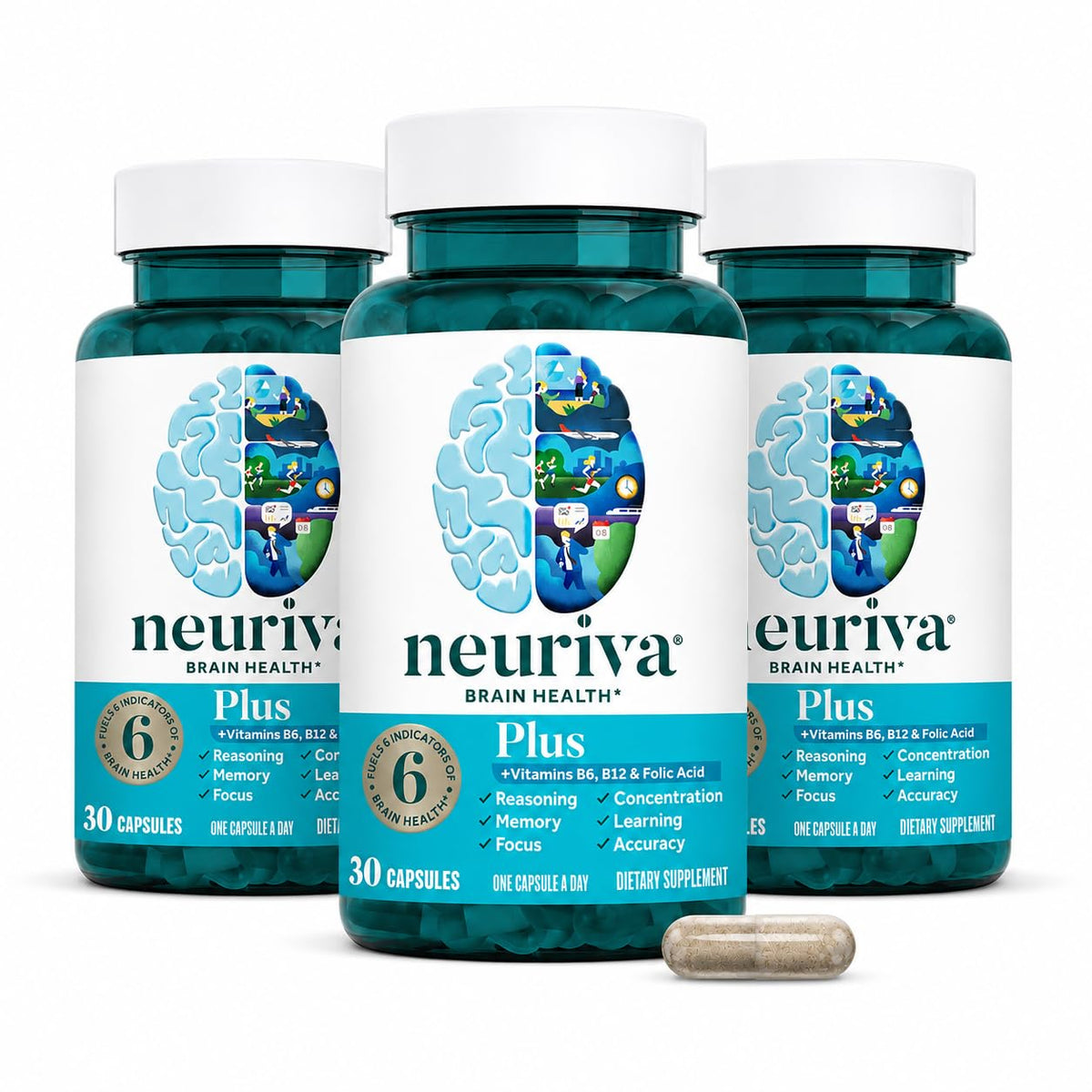 NEURIVA Complément Alimentaire Cérébral 30 gélules vue de face