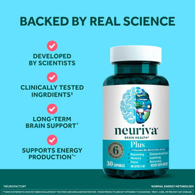 NEURIVA Complément Alimentaire Cérébral - Vue arrière de l'emballage