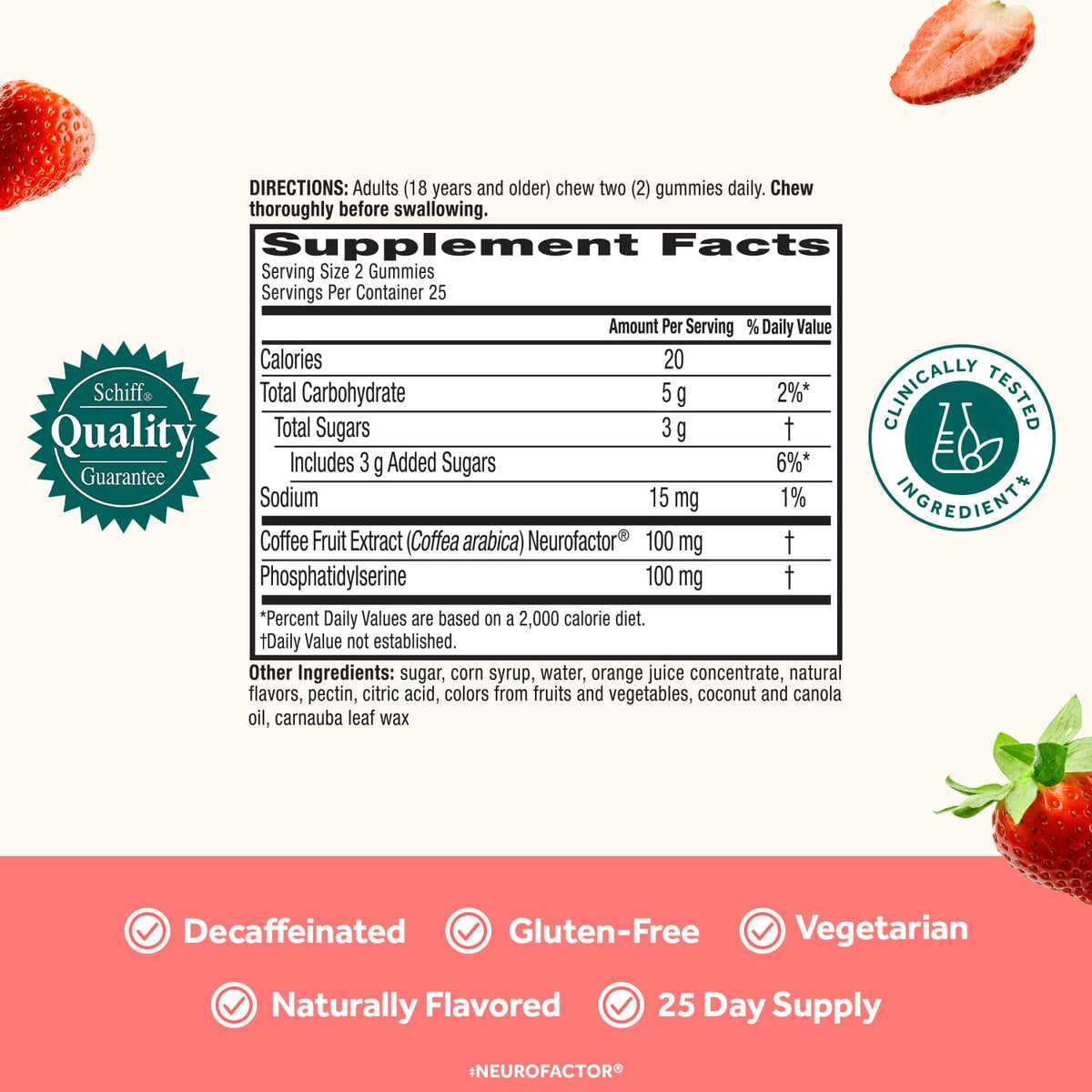 NEURIVA Gommes Saveur Fraise sur une table