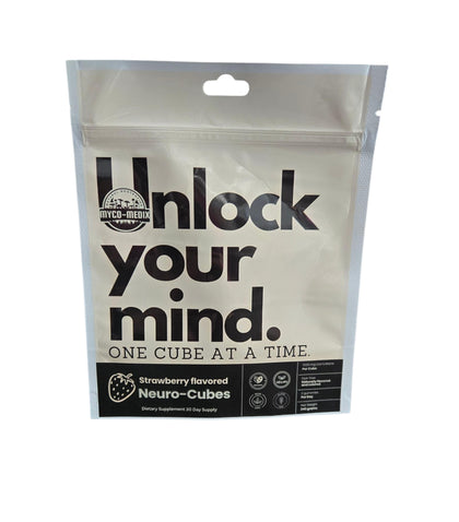 Neuro-Cubes de MYCOMedix gummies au champignon Hericium, sachet avant