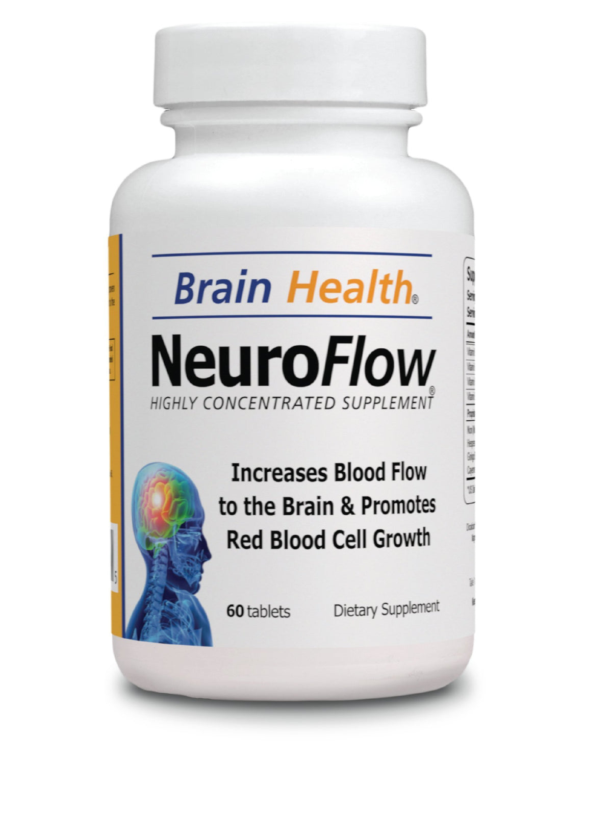 Neuro Flow 60 Tablettes de Organic Farms Vitamins, vue de face