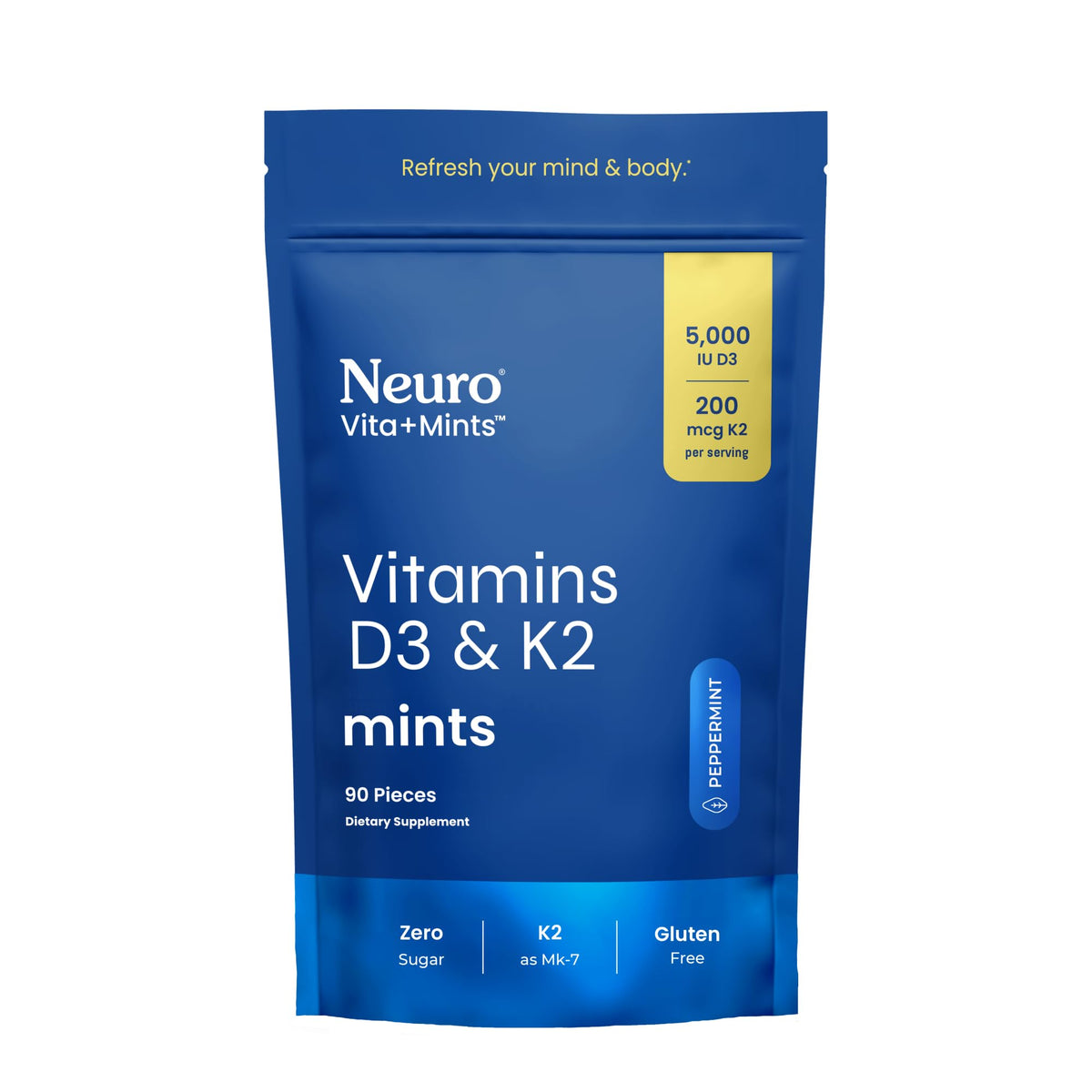 Neuro Mints D3 K2 Menthe boîte de 90 unités vue de face