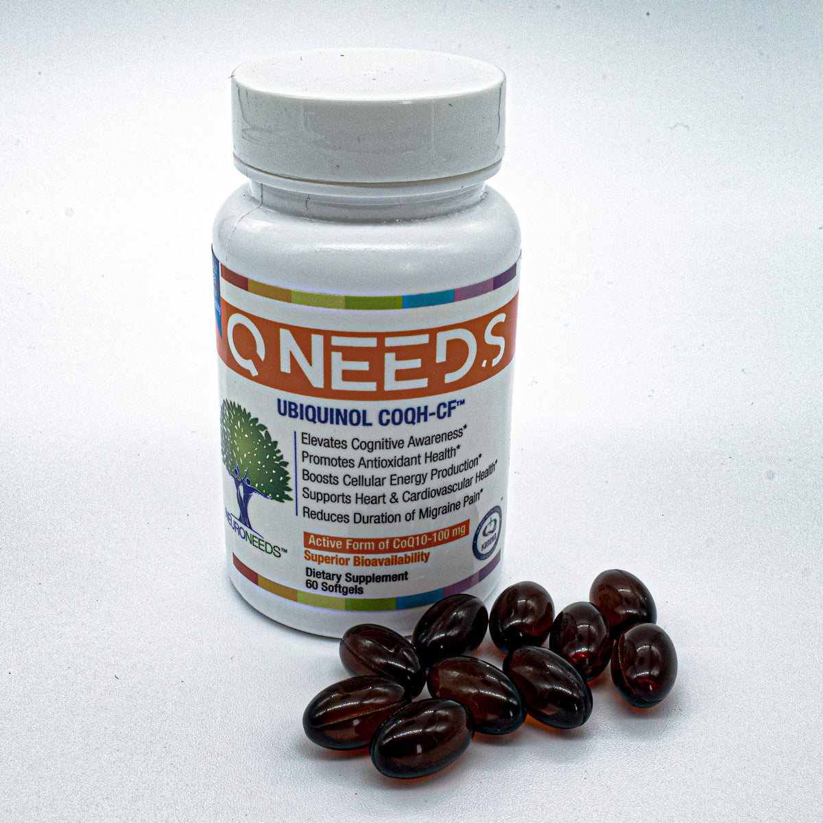 Neuro Needs CoQ10 Ubiquinol 100 mg gélules souples avec contenu visible