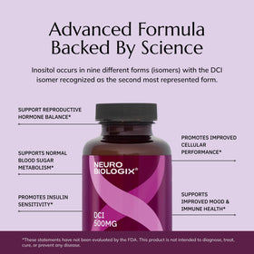 Neurobiologix D-Chiro Inositol 500mg capsules végétales sur une table