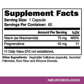 Neurobiologix Pregnenolone Plus vue de côté avec étiquette
