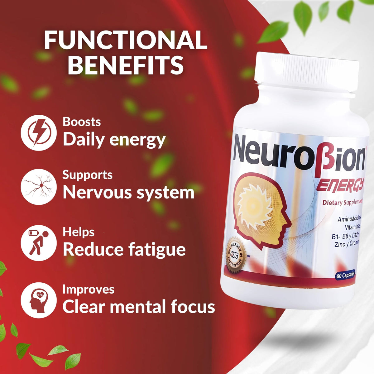 Neurobion 60 Caps arrière de la boîte avec ingrédients
