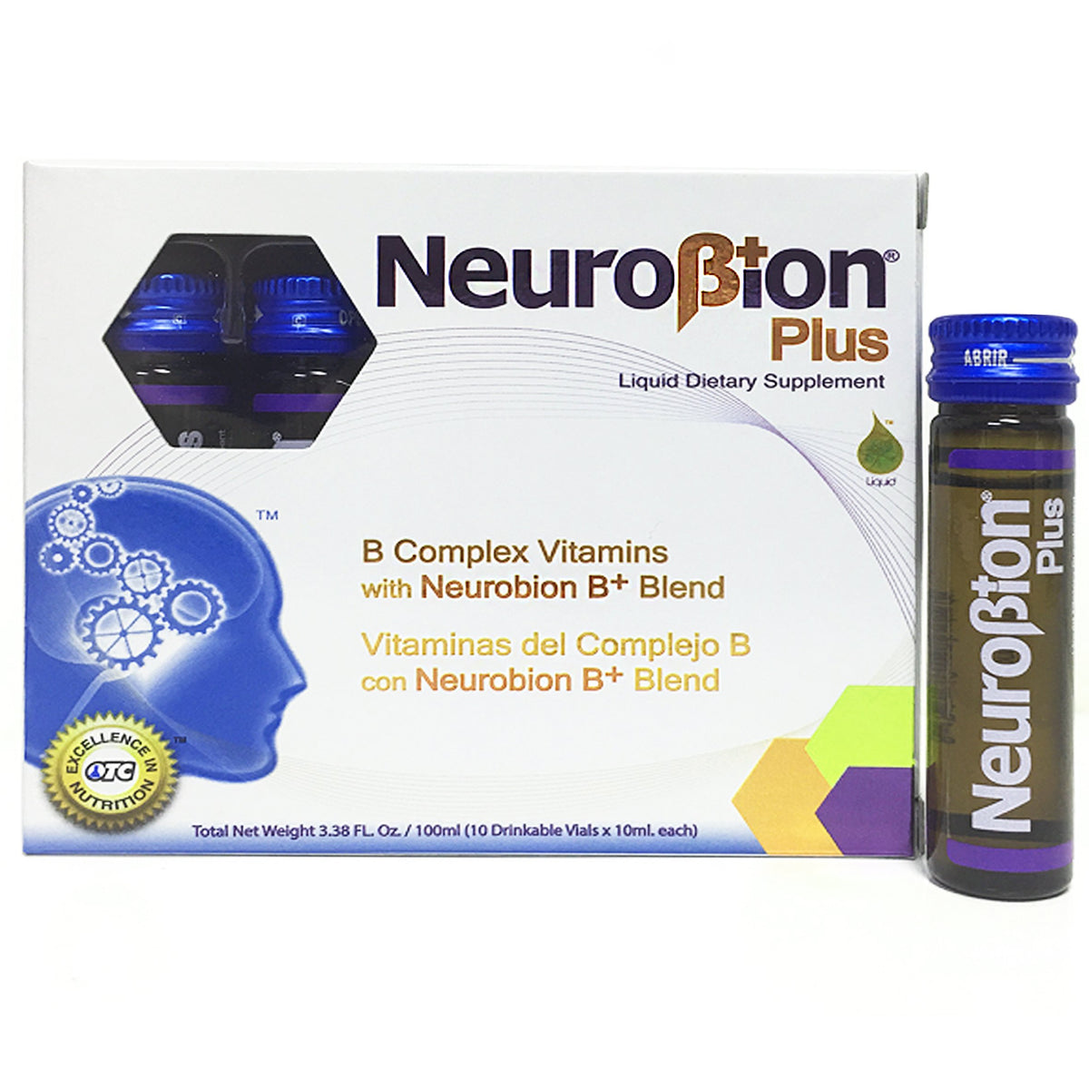 Neurobion B-Complex liquide 10 shots ampoules vues de face