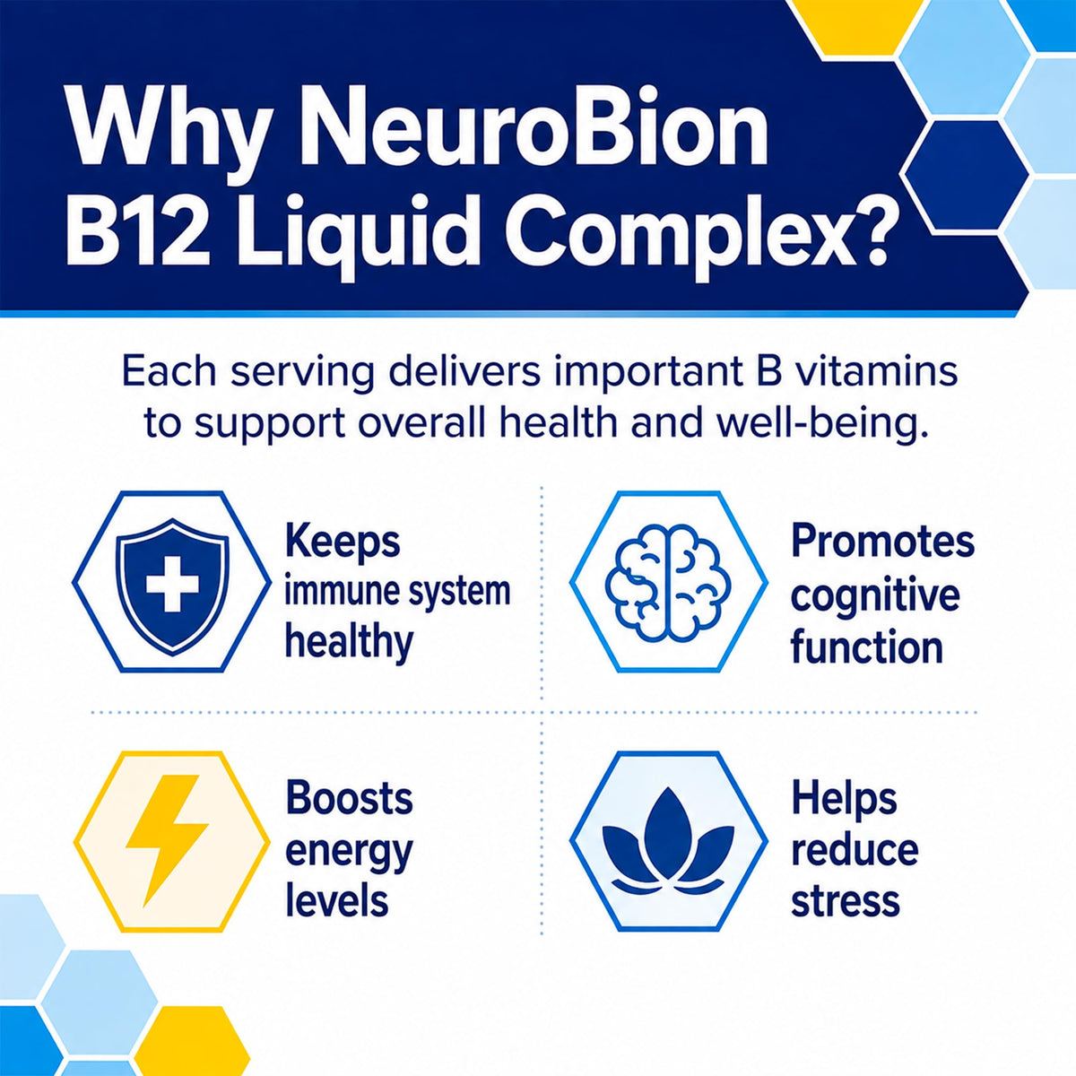 Neurobion B12 Complex 473 ml avec des ingrédients naturels autour