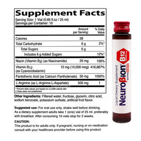 Neurobion Extra Forte B12 10 000 mcg ampoules avec étiquette