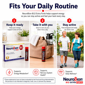 Neurobion Extra Forte B12 10 000 mcg ampoules avec verre de jus