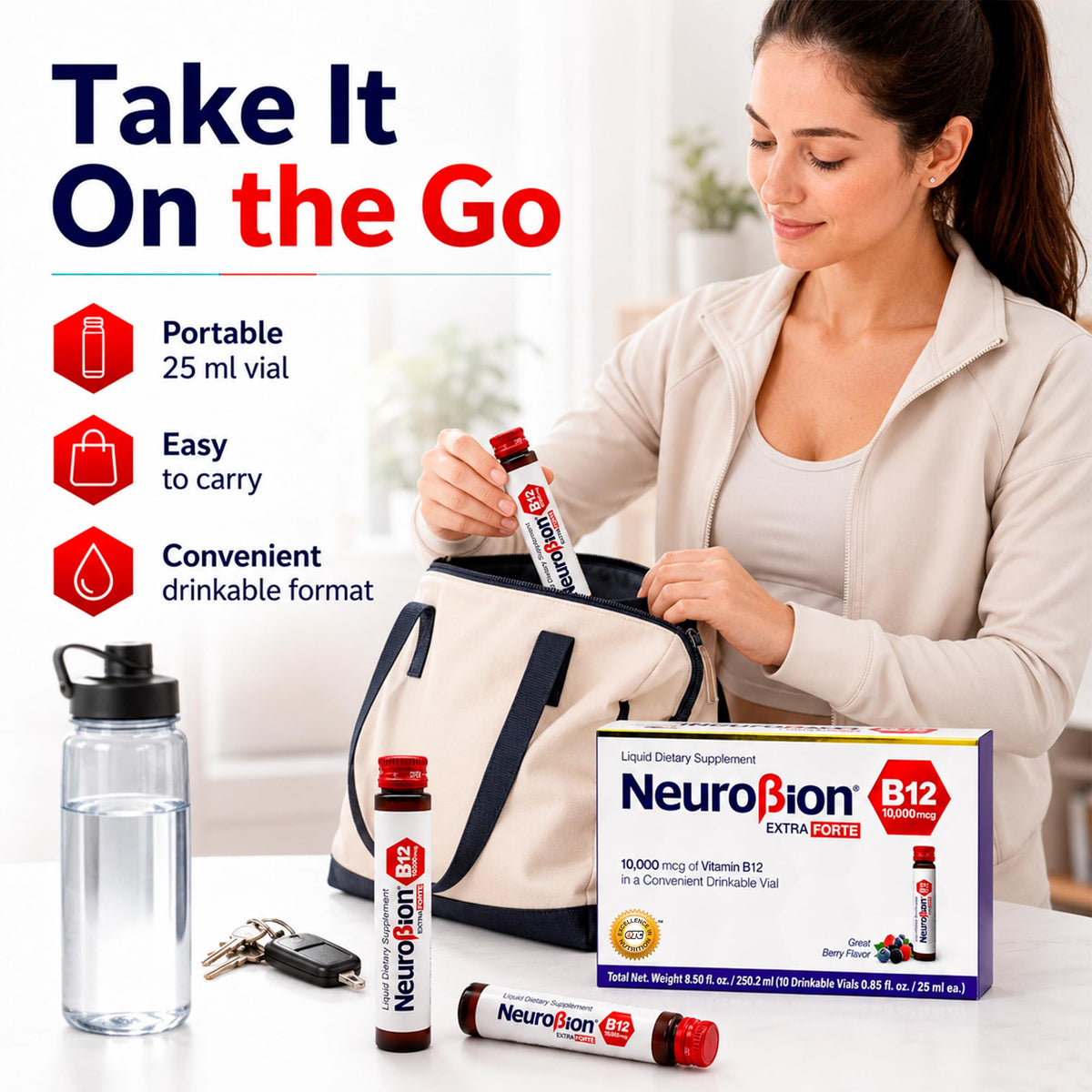 Neurobion Extra Forte B12 10 000 mcg ampoules dans leur emballage