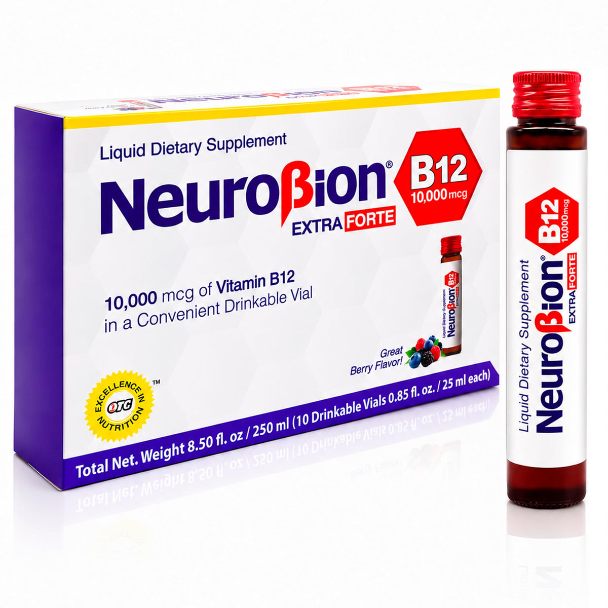 Neurobion Extra Forte B12 10 000 mcg ampoules liquides vue de face