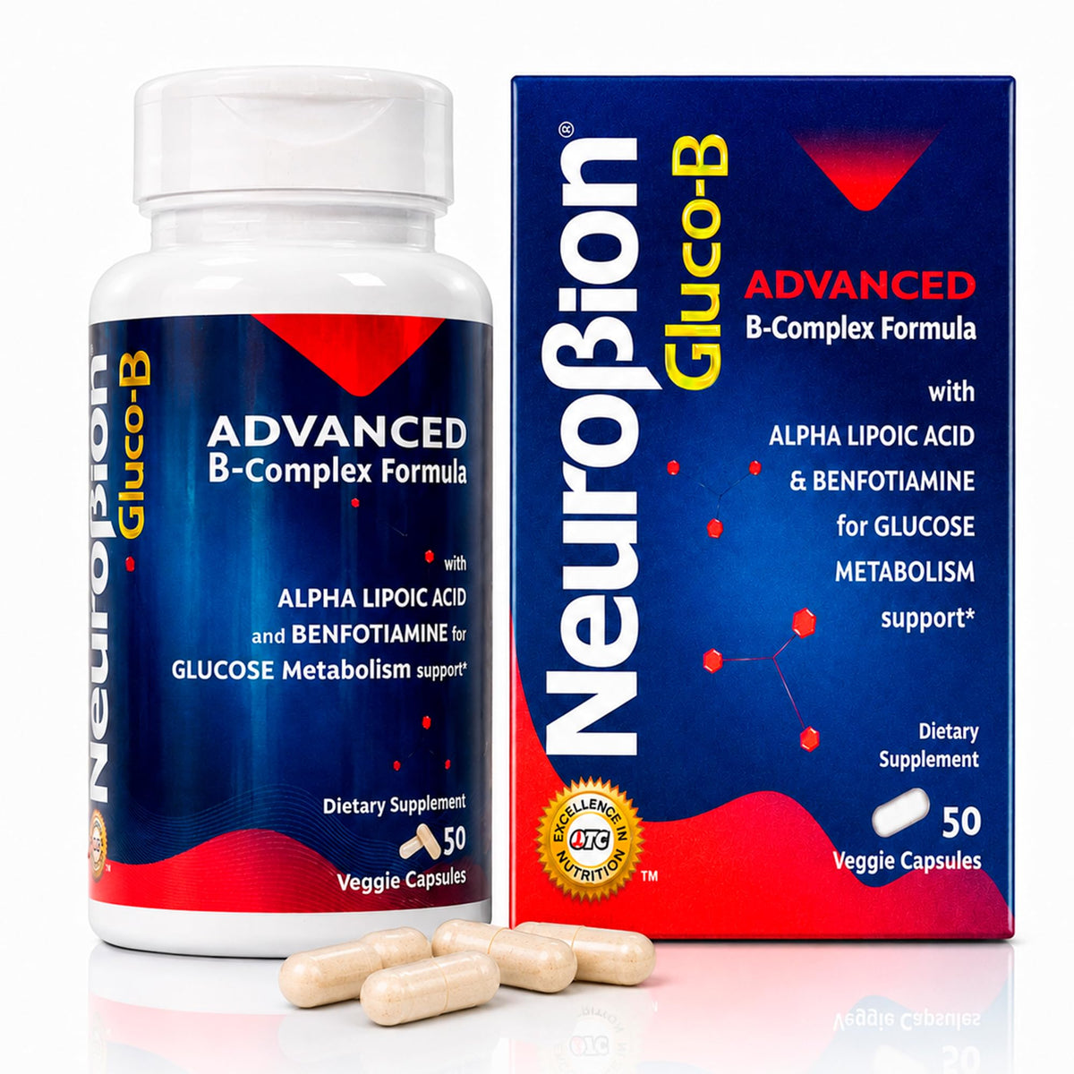 Neurobion Gluco B 30 capsules vue avant avec emballage