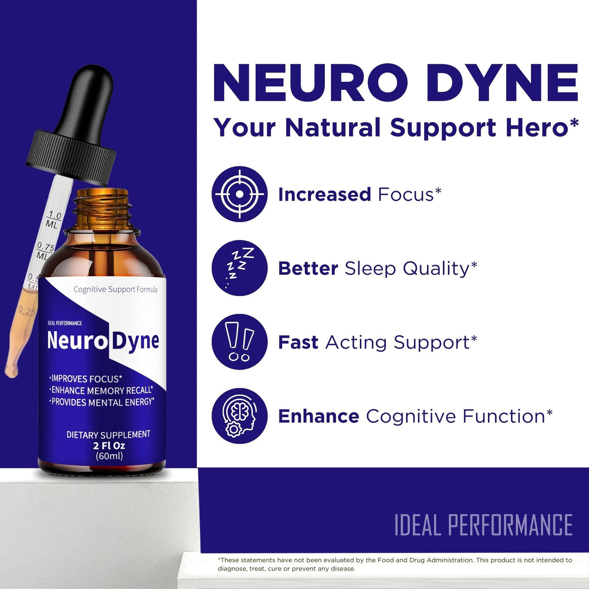 Neurodyne Drops IDEAL PERFORMANCE flacon avec étiquette