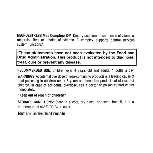 NEUROESTRESS Plus B Complex bouteille sur fond blanc