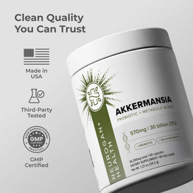 Neurogan Akkermansia Muciniphila Postbiotique, capsules sur un fond neutre