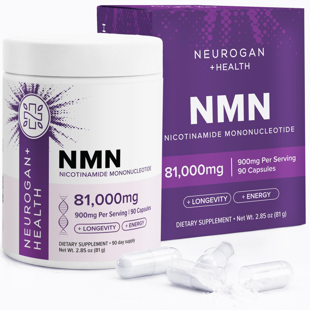 Neurogan Beta NMN 900 mg boîte avant avec étiquette