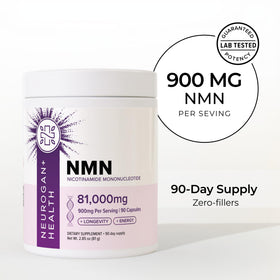 Neurogan Beta NMN 900 mg côté de la boîte avec informations nutritionnelles