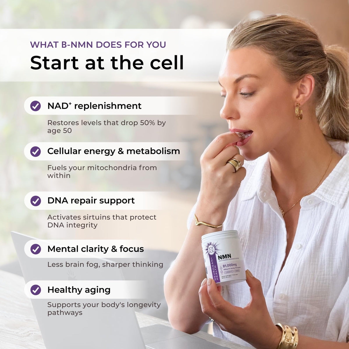 Neurogan Beta NMN 900 mg gélules en main